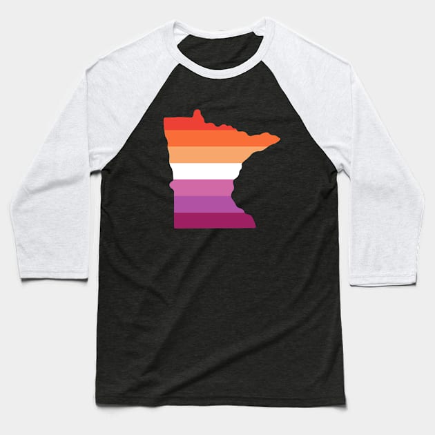 Minnesota Lesbian Pride Baseball T-Shirt by littleSamantics